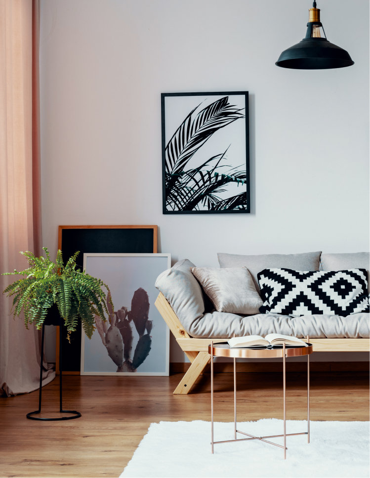 luxury vinyl plank flooring in a stylish living room
