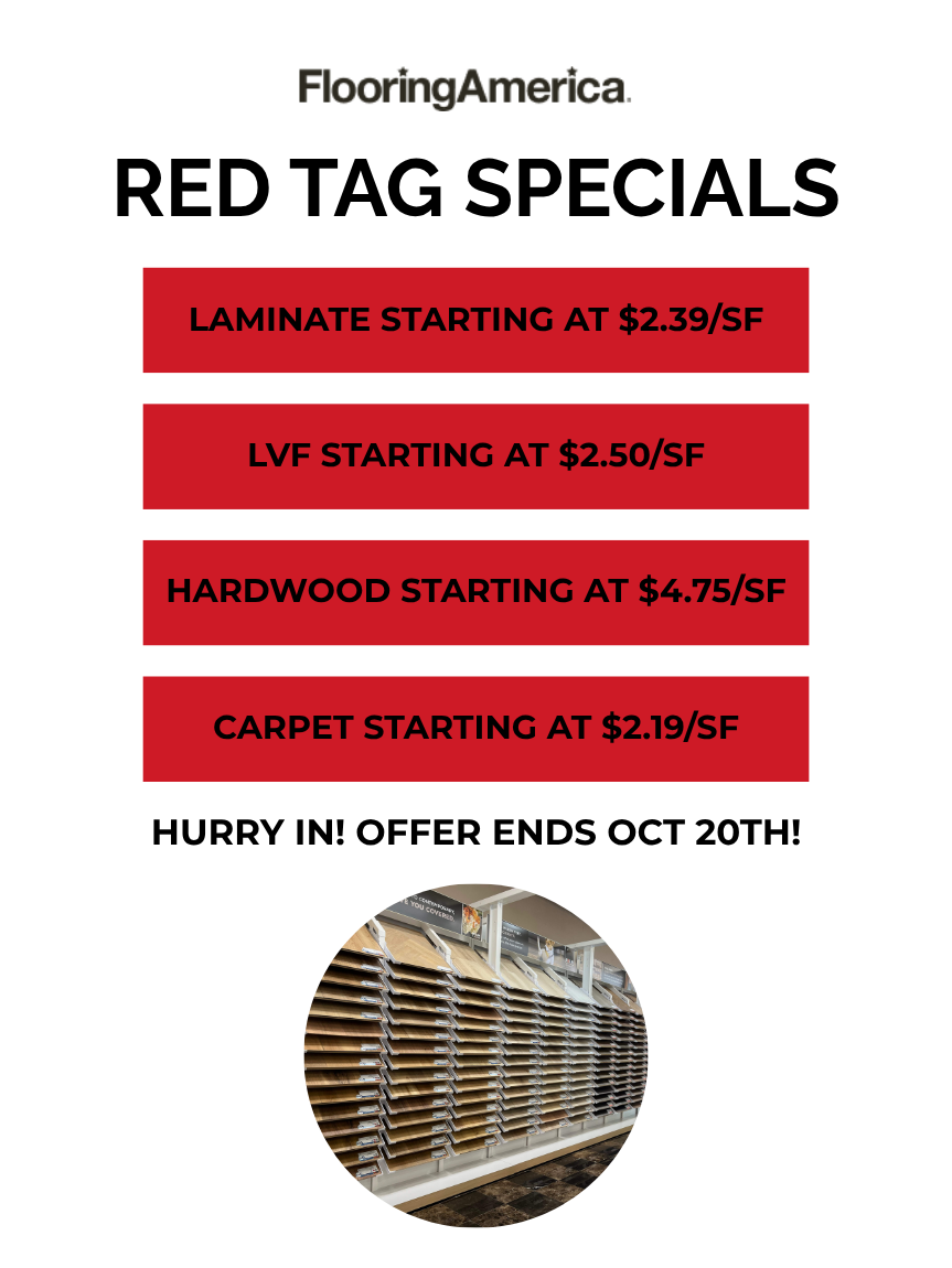 RED TAG SPECIALS - offer ends Oct 20th