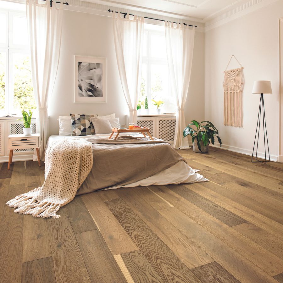 Hardwood flooring in bedroom