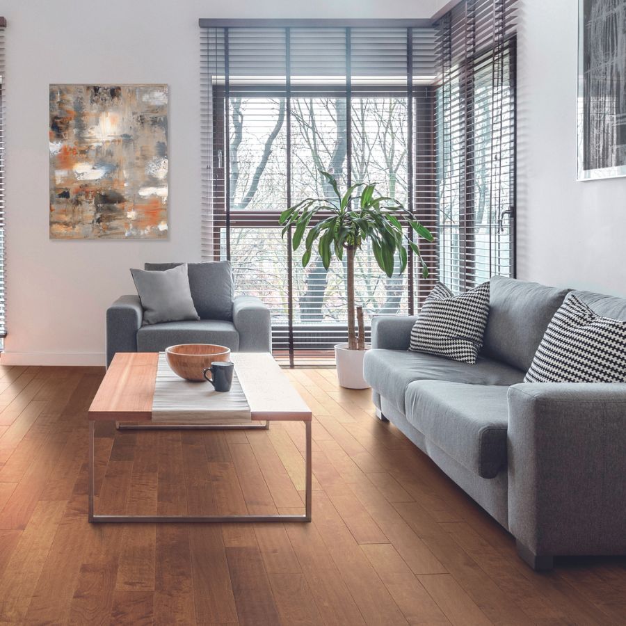 Hardwood flooring in living space