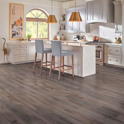 luxury vinyl plank flooring in a charming Seattle kitchen